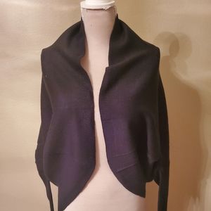 Black Knit Shrug with Tiger Design